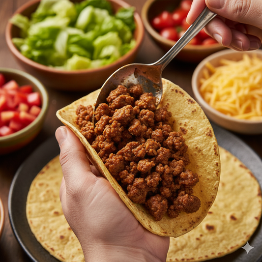 Tacos made with Easy Going Taco/Fajita Seasoning