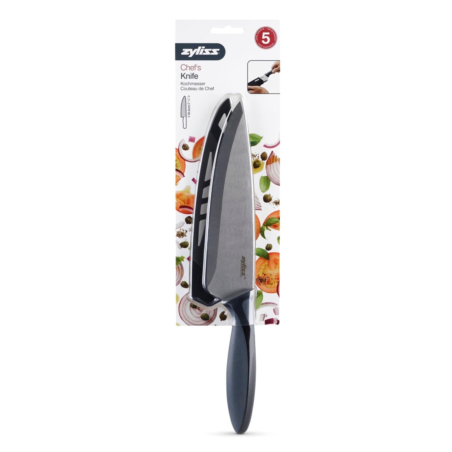 Zyliss Chefs knife with sheath stainless steel blade
